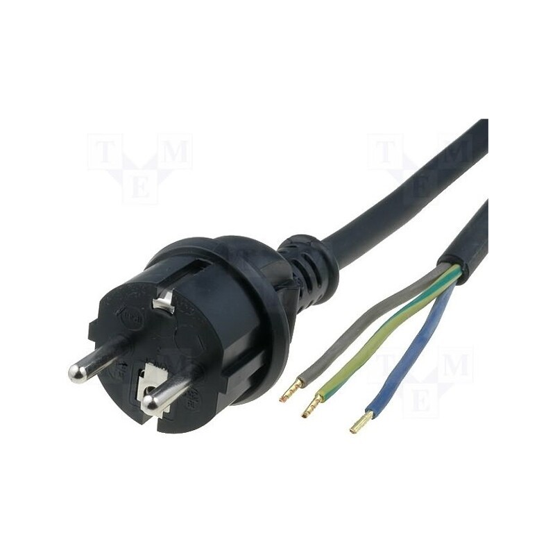 1 pcs x JONEX - S3RR-3/15/1.5BK - Cable, 3x1.5mm2, CEE 7/7 (E/F) plug,wires, rubber, Len: 1.5m, 16A