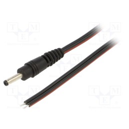 1 pcs x WEST POL - P13-TT-T075-050BK - Cable, 2x0.75mm2, wires,DC 3,5/1,3 plug, straight, black, 0.5m