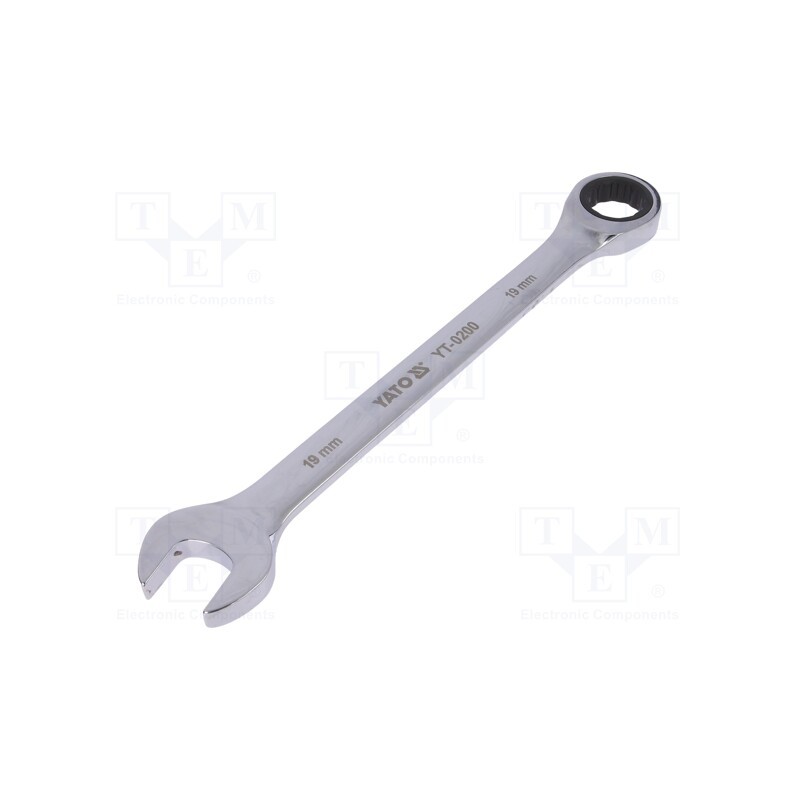 1 pcs x YATO - YT-0200 - Wrench, combination spanner,with ratchet, 19mm