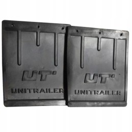 Two large rubber unitrailer mudflaps for the trailer