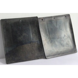 Two large rubber unitrailer mudflaps for the trailer