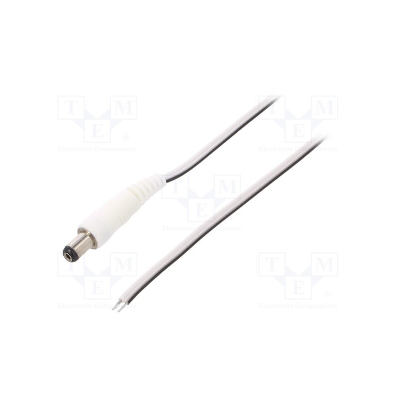 1 pcs x BQ CABLE - DC.CAB.1900.0150 - Cable, 2x0.5mm2, wires,DC 5,5/1,7 plug, straight, white, 1.5m