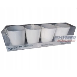 Kampa classic white mugs, 4 pcs, white non slip