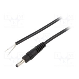 1 pcs x WEST POL - P13-TT-C050-150BK - Cable, 1x0.5mm2, wires,DC 3,5/1,3 plug, straight, black, 1.5m
