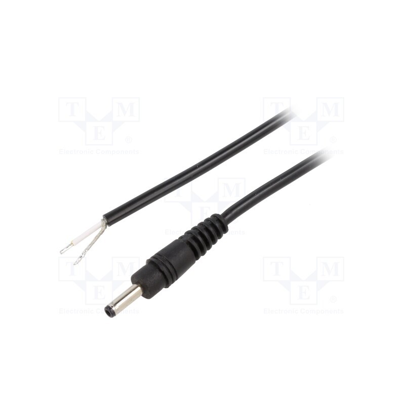 1 pcs x WEST POL - P13-TT-C050-150BK - Cable, 1x0.5mm2, wires,DC 3,5/1,3 plug, straight, black, 1.5m