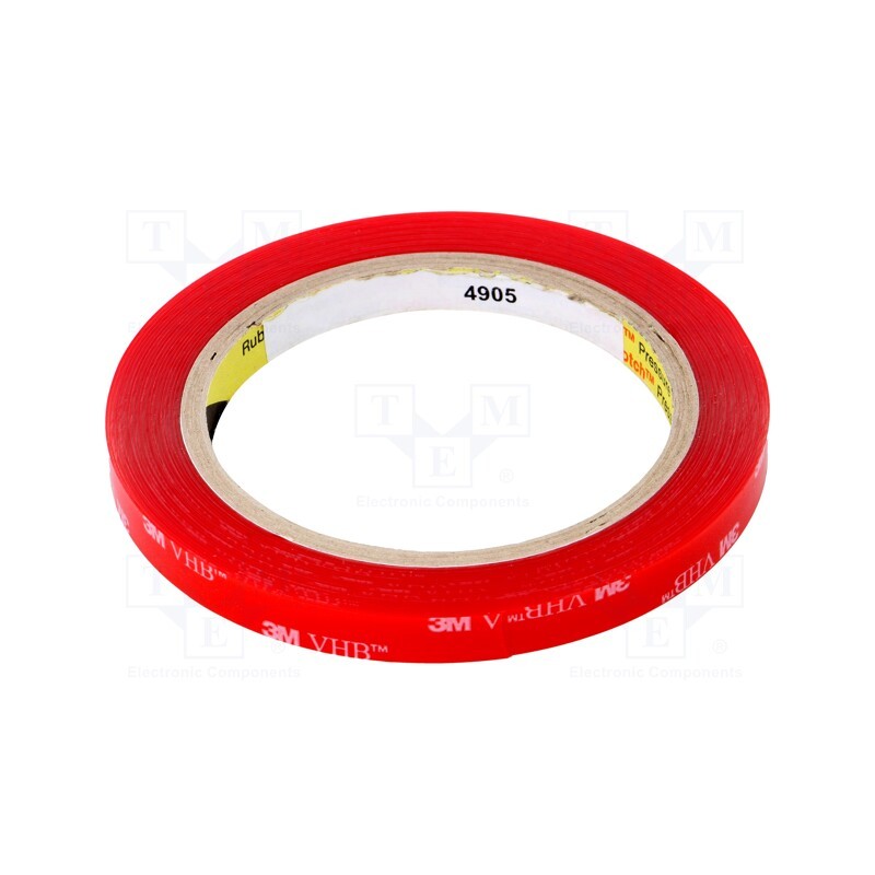 1 rol x 3M - 3M 4905 9MM 5.5M - Tape: fixing, W: 9mm, L: 5.5m, Thk: 500um, acrylic, transparent