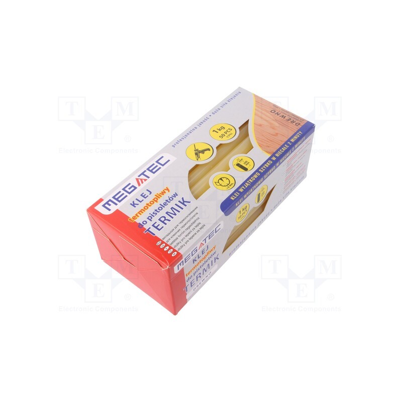 1 pcg x MEGATEC - KKN 1724/0220 - Hot melt glue, Ø: 11mm, yellow, L: 200mm, Bonding: 3÷5s, 50pcs.