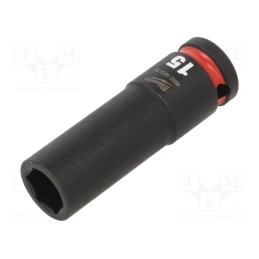 1 pcs x Milwaukee - 4932480333 - Socket, 6-angles,socket spanner,impact, HEX 15mm, 1/2', long