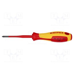 1 pcs x KNIPEX - 98 24 01 SLS - Screwdriver, insulated,slim, PlusMinus cross PH-type, SL/PH1