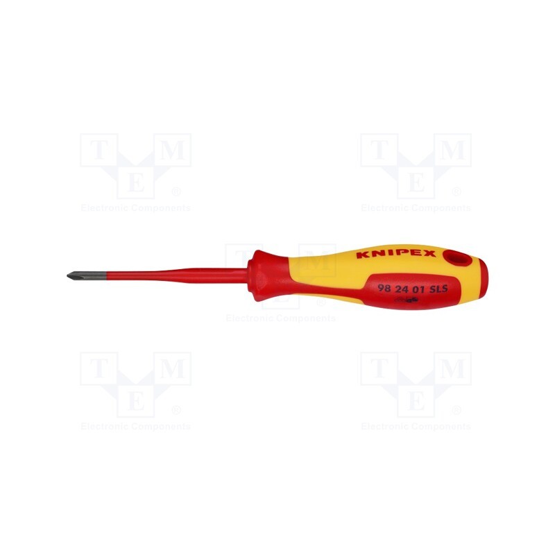 1 pcs x KNIPEX - 98 24 01 SLS - Screwdriver, insulated,slim, PlusMinus cross PH-type, SL/PH1