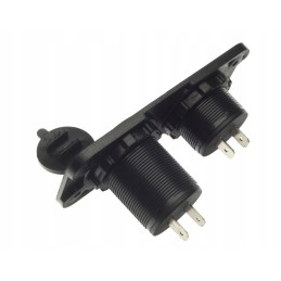 Quad car charger 2x USB voltmeter