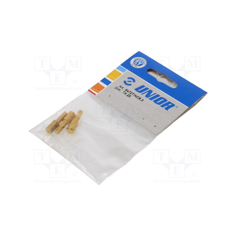 1 pcg x UNIOR - 604702 - Screwdriver bit, Torx®, TX25, Overall len: 25mm, 3pcs.