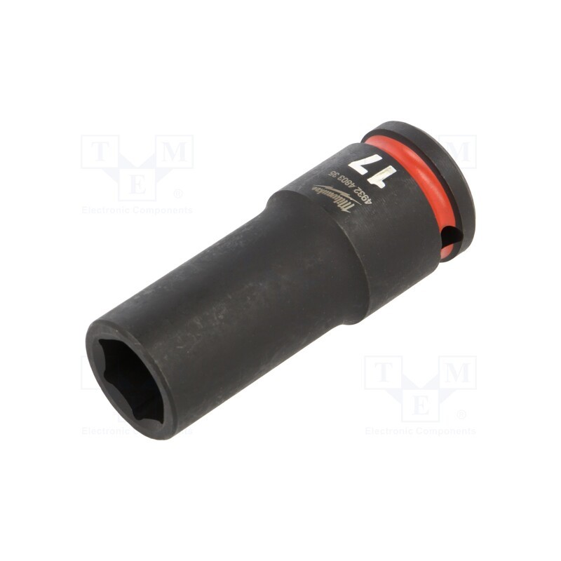 1 pcs x Milwaukee - 4932480335 - Socket, 6-angles,socket spanner,impact, HEX 17mm, 1/2', long