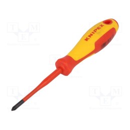 1 pcs x KNIPEX - 98 25 01 SL - Screwdriver, insulated, Pozidriv®, PZ1, Blade length: 80mm, 1kVAC