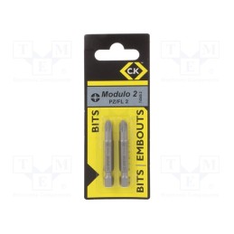 1 set x C.K - T4545 2 - Screwdriver bit, PlusMinus cross PZ-type, SL/PZ2, 2pcs.