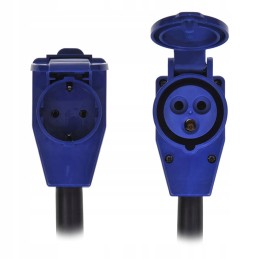 Cee adapter, angled connector with 230v socket, cable