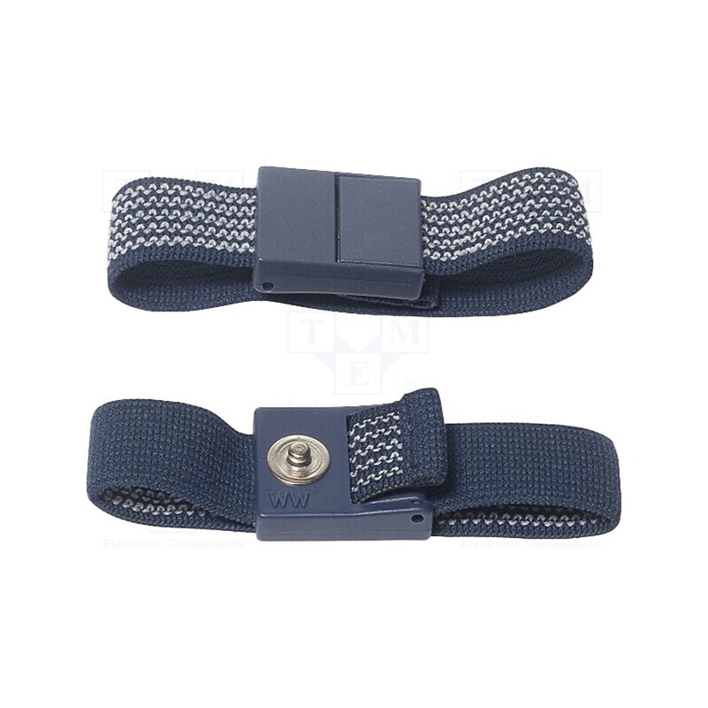 1 pcs x BERNSTEIN - 9-342-1 - Wristband, ESD, blue, press stud male 4mm