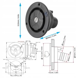 Socket, water filler cap, camper key