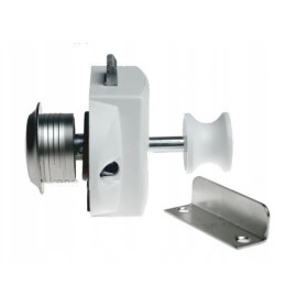 Bathroom lock, toilet, push buttons, silver, double-sided