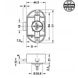 Bathroom lock, toilet, push buttons, silver, double-sided