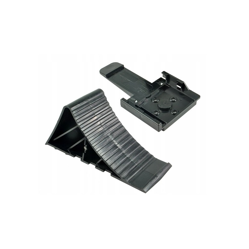 Wheel chock with trailer holder attachment