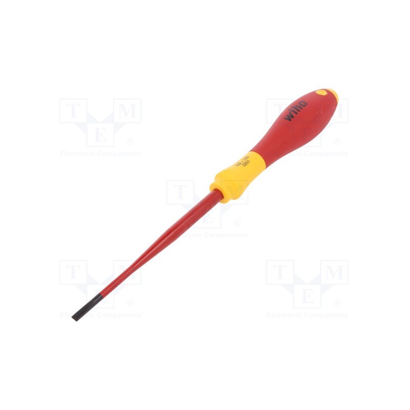 1 pcs x WIHA - 35446 - Screwdriver, insulated,slim, slot, 3,5x0,6mm, Blade length: 100mm