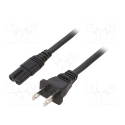 1 pcs x SCHURTER - 6010.5278 - Cable, 2x18AWG, IEC C7 female,NEMA 1-15 (A) plug, PVC, 4m, black