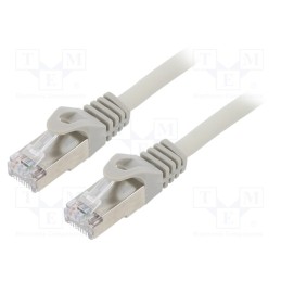 1 pcs x GEMBIRD - PP6A-LSZHCU-0.5M - Patch cord, S/FTP, 6a, solid, Cu, LSZH, grey, 0.5m, 27AWG, Cablexpert