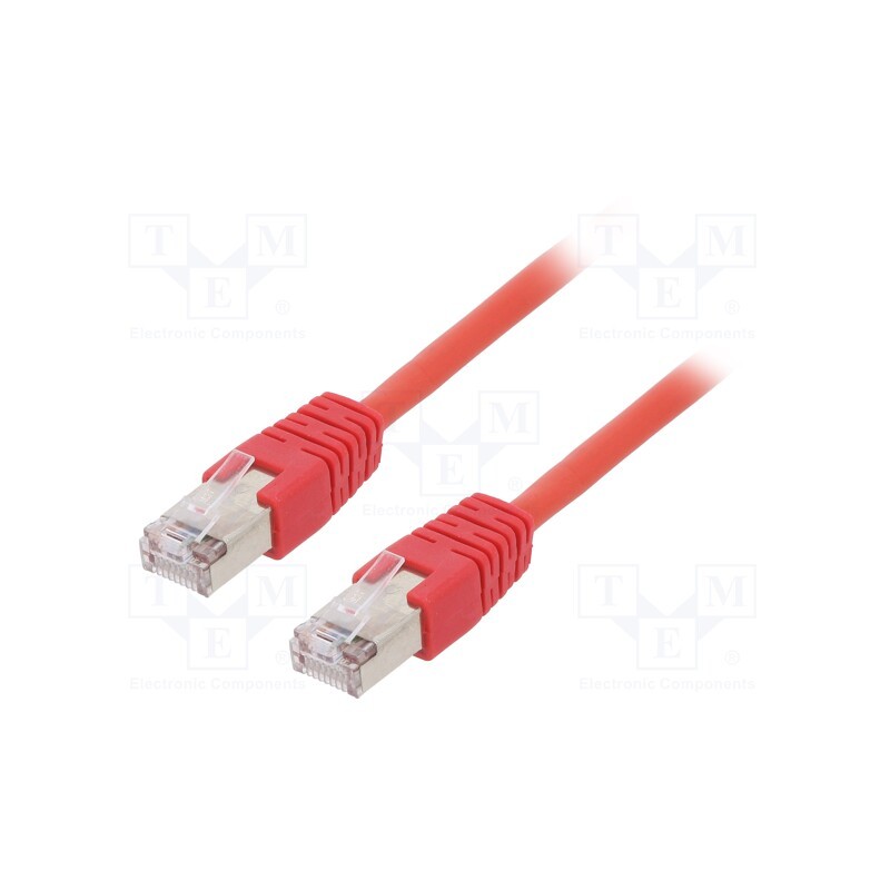 1 pcs x GEMBIRD - PP22-1M/R - Patch cord, F/UTP, 5e, stranded, CCA, PVC, red, 1m, 26AWG, shielded