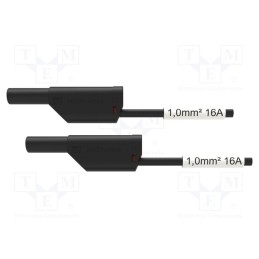1 pcs x SCHu00dcTZINGER - VSFK 8500 / SIL1 / 200 / SW - Test lead, 16A, banana plug 4mm,both sides, Urated: 1kV, Len: 2m
