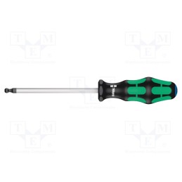 1 pcs x WERA - 5022820001 - Screwdriver, hex key,spherical, HEX 6mm, Blade length: 125mm