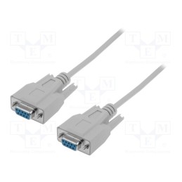 1 pcs x DIGITUS - AK-610106-030-E - Cable, D-Sub 9pin socket,both sides, 3m, grey, shielded