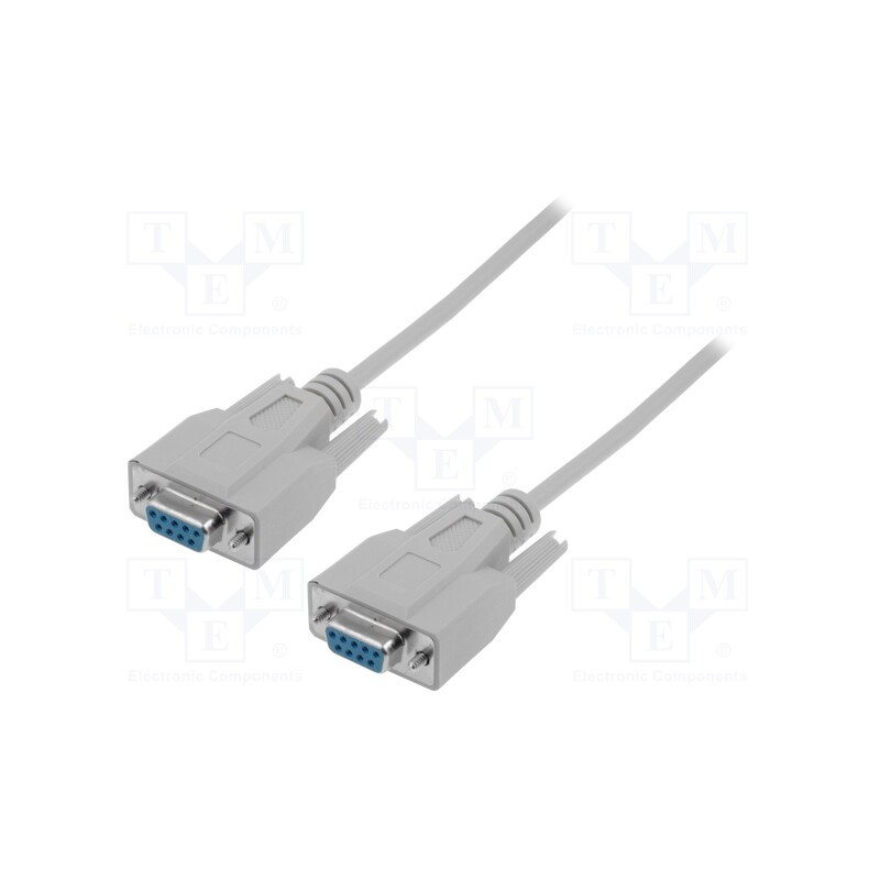1 pcs x DIGITUS - AK-610106-030-E - Cable, D-Sub 9pin socket,both sides, 3m, grey, shielded