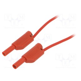 1 pcs x SCHu00dcTZINGER - VSFK 6001 / 2.5 / 150 / RT - Test lead, 32A, banana plug 4mm,both sides, Len: 1.5m, red