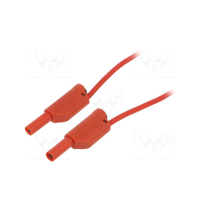 1 pcs x SCHu00dcTZINGER - VSFK 6001 / 2.5 / 150 / RT - Test lead, 32A, banana plug 4mm,both sides, Len: 1.5m, red