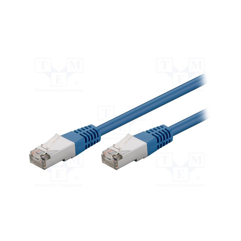 1 pcs x Goobay - 73073 - Patch cord, F/UTP, 5e, stranded, CCA, PVC, blue, 3m, 26AWG, shielded