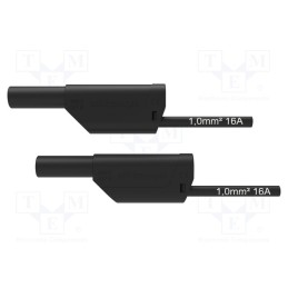 1 pcs x SCHu00dcTZINGER - VSFK 8701 / 1 / 100 / SW - Test lead, 16A, banana plug 4mm,both sides, Urated: 1kV, Len: 1m