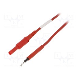 1 pcs x SCHu00dcTZINGER - AL 8322 / ZPK / 1 / 100 / RT - Test lead, 19A, probe tip,banana plug 4mm, Len: 1m, red