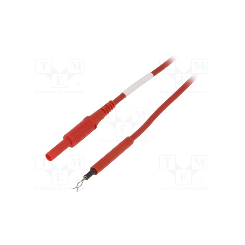 1 pcs x SCHu00dcTZINGER - AL 8322 / ZPK / 1 / 100 / RT - Test lead, 19A, probe tip,banana plug 4mm, Len: 1m, red