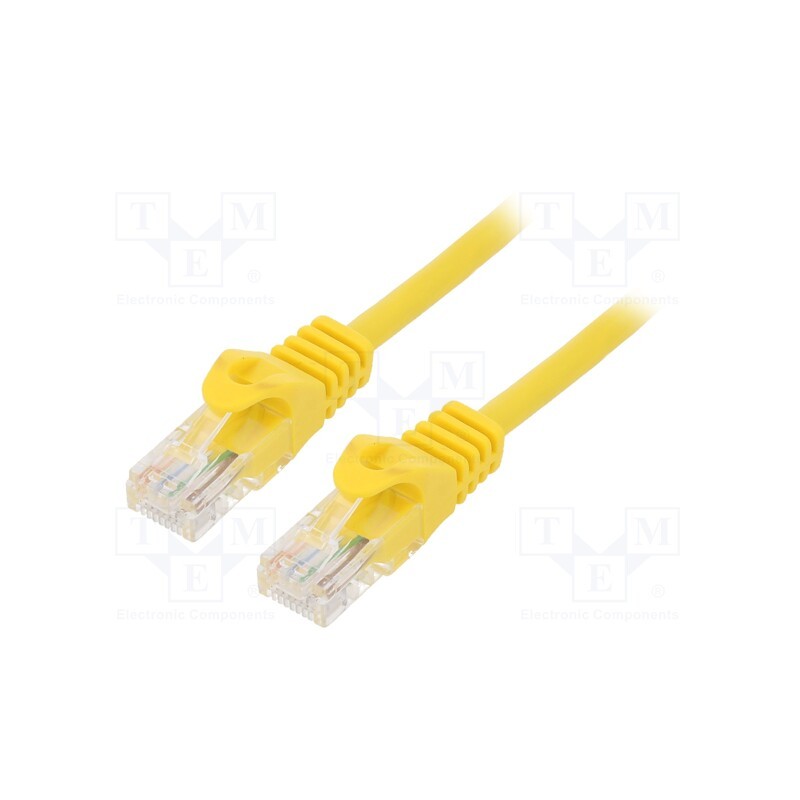 1 pcs x GEMBIRD - PP6U-0.5M/Y - Patch cord, U/UTP, 6, stranded, CCA, PVC, yellow, 0.5m, 26AWG