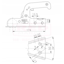 Winterhoff ball hitch drawbar v 800kg
