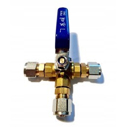 Three-way ball valve type L, Faro PVC tee 6mm