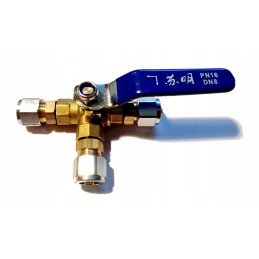 Three-way ball valve type L, Faro PVC tee 8mm