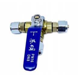 Three-way ball valve type T, Faro PVC tee, 8mm