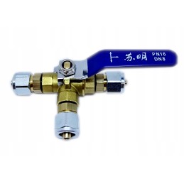 Three-way ball valve type T, Faro PVC tee, 8mm