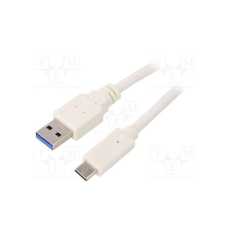 1 pcs x GEMBIRD - CCP-USB3-AMCM-1M-W - Cable, USB 3.0, USB A plug,USB C plug, gold-plated, 1m, white, PVC