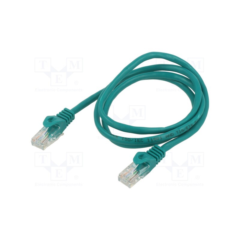 1 pcs x ART - KABSI AL-OEM-300G - Patch cord, U/UTP, 5e, CCA, green, 1m, RJ45 plug,both sides, 26AWG