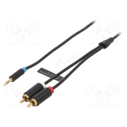 1 pcs x VENTION - BCLBG - Cable, Jack 3.5mm plug,RCA plug x2, 1.5m, Plating: gold-plated