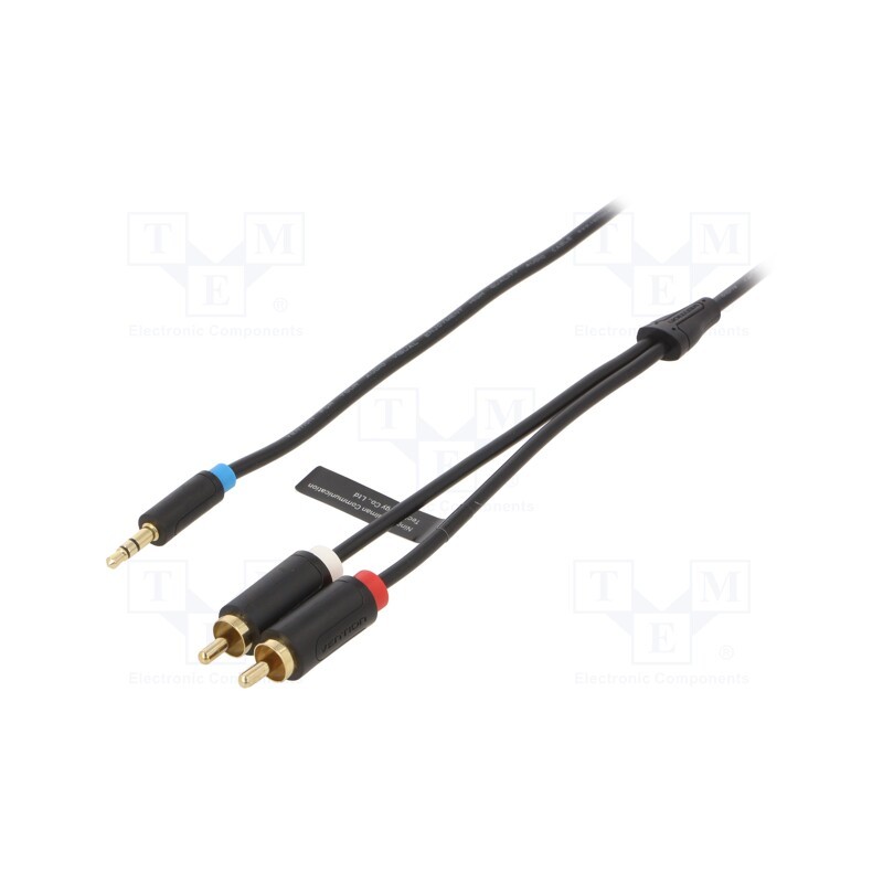 1 pcs x VENTION - BCLBG - Cable, Jack 3.5mm plug,RCA plug x2, 1.5m, Plating: gold-plated