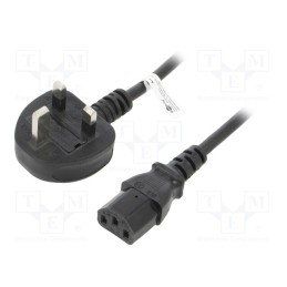 1 pcs x Goobay - 51323 - Cable, BS 1363 (G) plug,IEC C14 male, PVC, 1.8m, black, 5A, 250V
